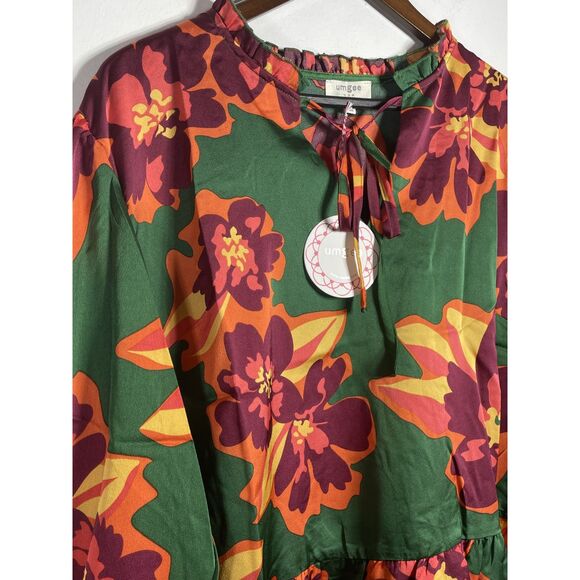 UMGEE NWT Boho Floral Print Top Western Cowgirl Chic Festival Retro Gypsy Vibes - Picture 8 of 8